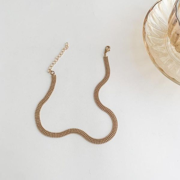 

chokers origin summer minimalist round bead necklace for women unique design gold color wedding jewelry accessories, Golden;silver