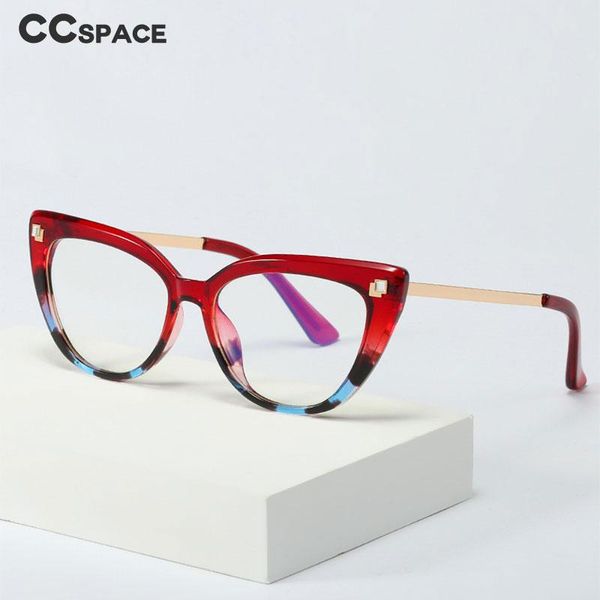 

sunglasses 48116 plastic titanium rivet diamond-studded glasses frame women's anti-blue light optical fashion computer flat mirror, White;black