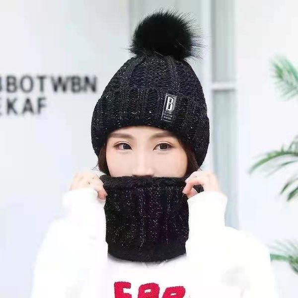 

hats, scarves & gloves sets hat neckwarmer mouth mask, thick warm winter lined beanie cap sarf face cover 3-piece set for women, Blue;gray