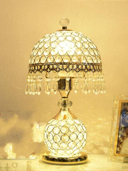 

european crystal bedroom bedside lamp luxury wedding room creative nordic ins romantic warm light luxury table lamp mj1125