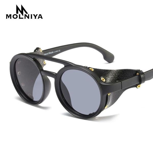 

sunglasses 2021 gothic steampunk men women fashion cool rivet sun glasses retro vintage shield eyewear shades, White;black