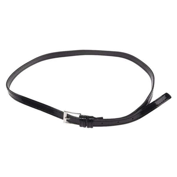 

belts lady thin pu leather belt dress - black, Black;brown