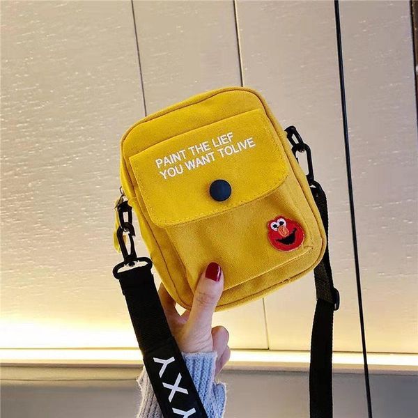 

cell phone pouches korean version of ins canvas messenger bag female 2021 student small fresh wild shoulder cosmetic storage