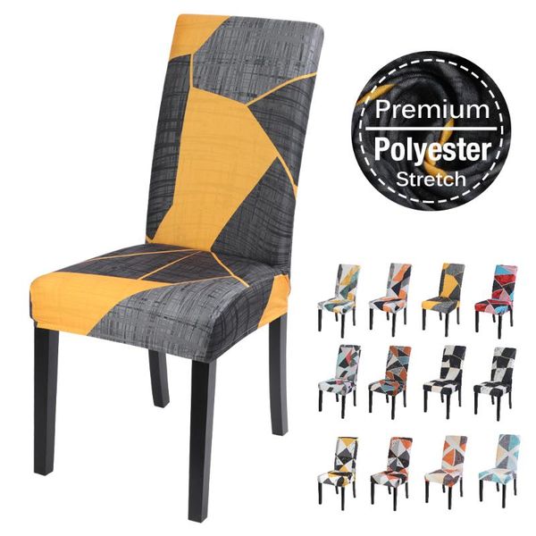 

chair covers 1pc geometric printed dining cover elastic seat slipcover stretch removable washable for el wedding