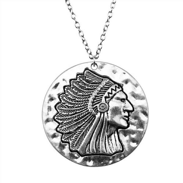 

pendant necklaces 1 piece 42x42mm head tag charms necklace for women drop supplier pendants female gift, Silver
