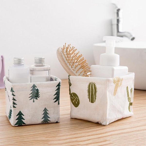 

storage baskets creative cotton linen deskbasket sundries underwear toy box cosmetic stationery container laundry organizer