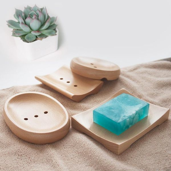 

soap dishes creative natural bamboo wooden dish soapbox holder shower tray draing rack bathroom accessories