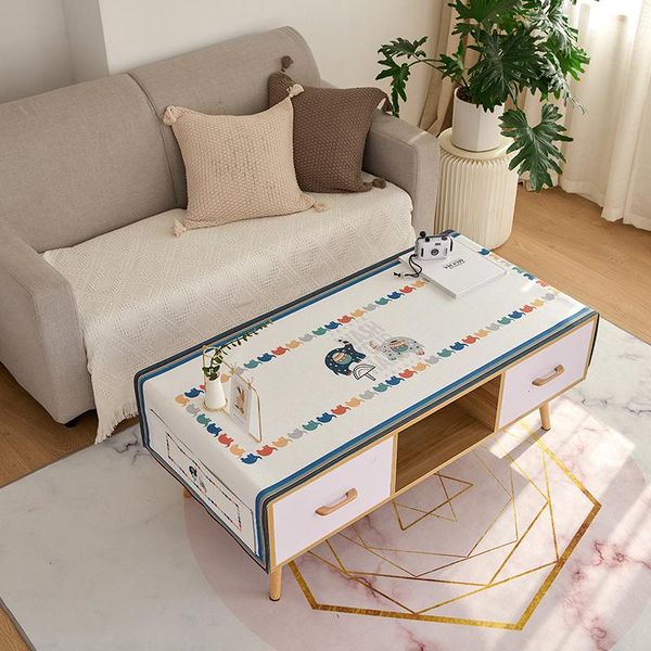 

table cloth cotton full- coffee waterproof wash-fabric art living containing storage pocket simp