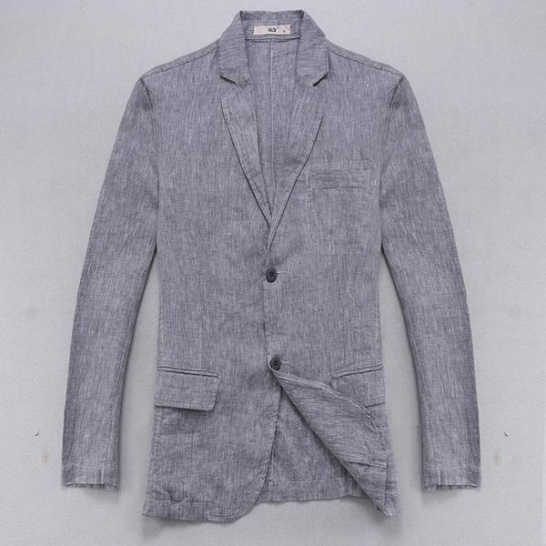 

2021 new italy brand linen men casual solid jackets mens spring autumn jacket male flax fashion large blazer masculino yrjg, White;black