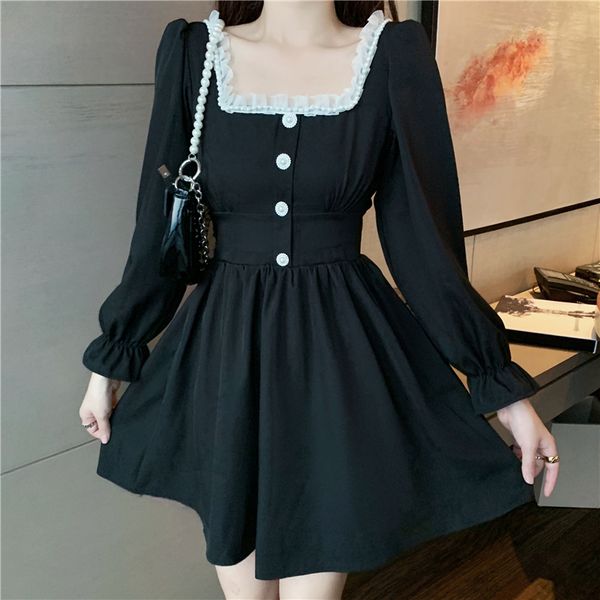 

long dress sleeve with low neckline in v v766, Black;gray