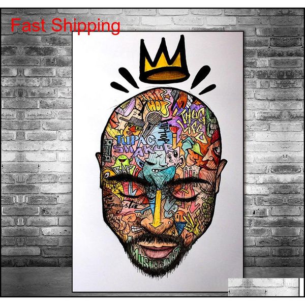 

fashion west coast hip hop tupac music poster and prints canvas painting on wall art 2pac picture for home ro qyldnv bwkf