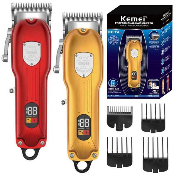 

hair clippers kemei 802 pro barber shop adjustable fading clipper men professional trimmer blending haircut machine finishing 10w