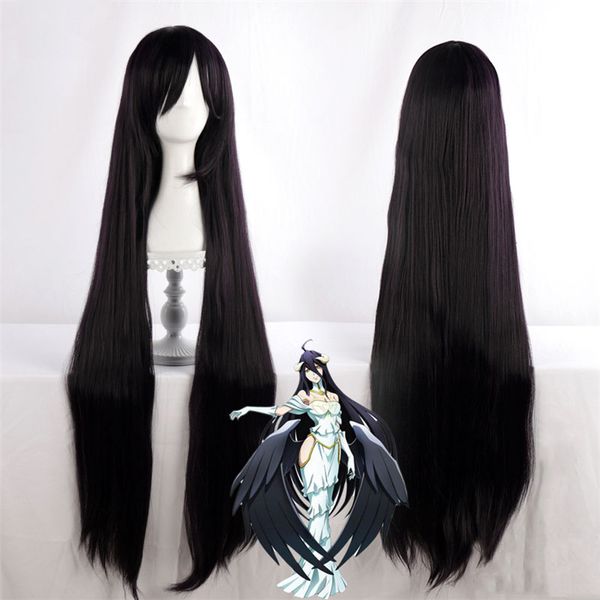 Anime Overlord Albedo Cosplay peruca Longo Reto Escuro Roxo Peruca Trajes