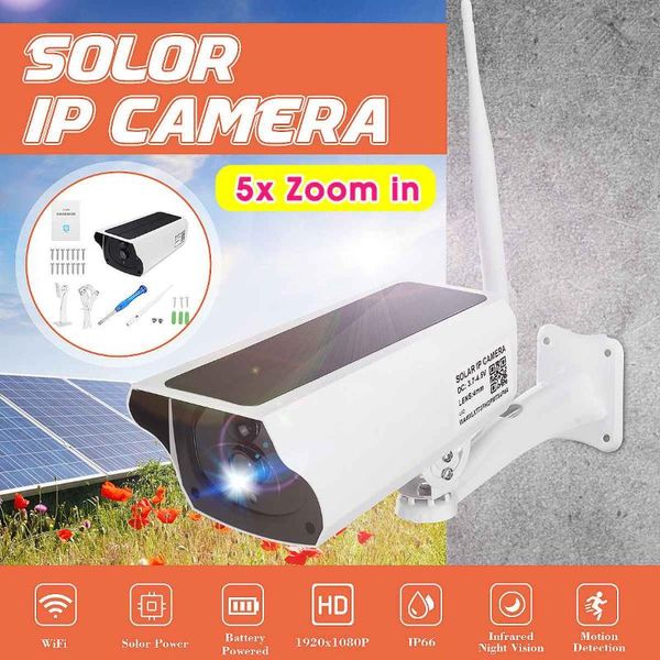 

solar ip camera 1080 2mp wireless wifi camera cctv security surveillance waterproof outdoor ir night vision cam