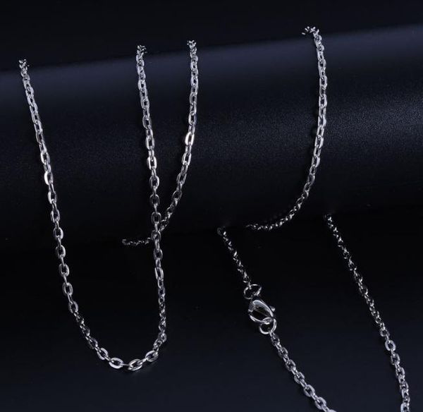 2021 Grande atacado fino 1,5 mm de 18 polegadas (45cm) à venda 100 pçs / lote de aço inoxidável jóias achatadas Chain de soldagem de cadeia Oval