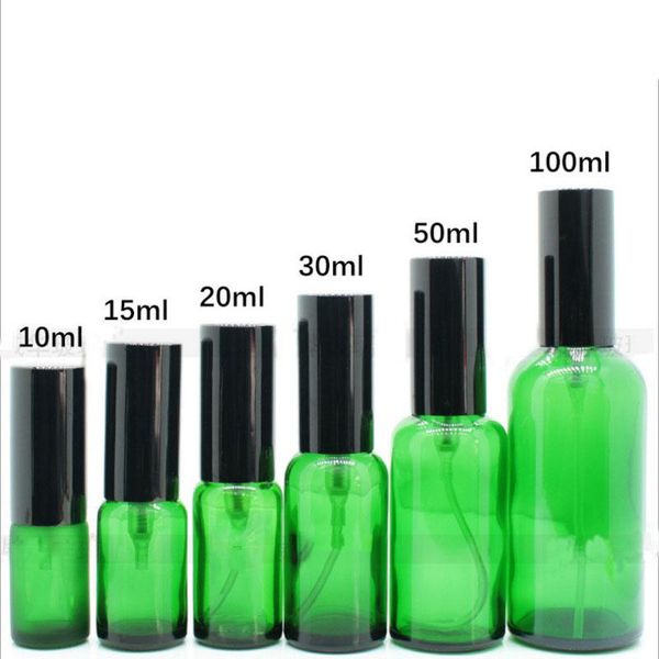 

storage bottles & jars 10 15 20ml 1 ctn portable gold and silver black spray head green glass dropper essential oil cosmetics container trav