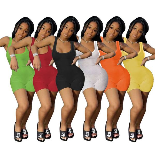 

plus size women cotton jumpsuits strap tank rompers summer backless onesie solid color bodysuits skinny one piece pants 5369, Black;white