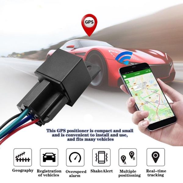 

car gps & accessories motorcycles hidden mini relay tracker cut off oil towed away acc status sms alarm locator tracking system app