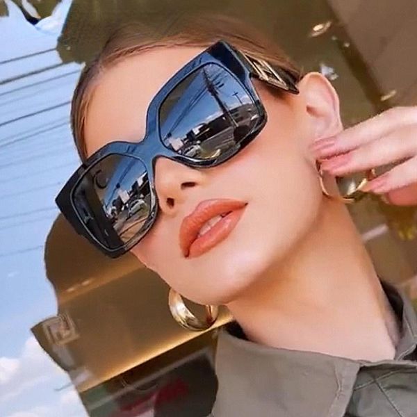 

sunglasses vintage oversized black leopard square for women graidient sun glasses female elegant big shades 2021, White;black