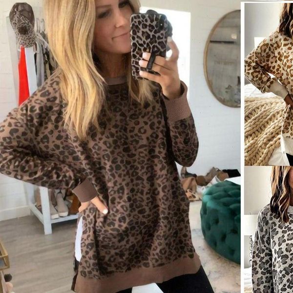 

knitted leopard o neck sweater women loose knitted autumn winter long sleeve printed fashion pullover jersey mujer pull xl, White;black