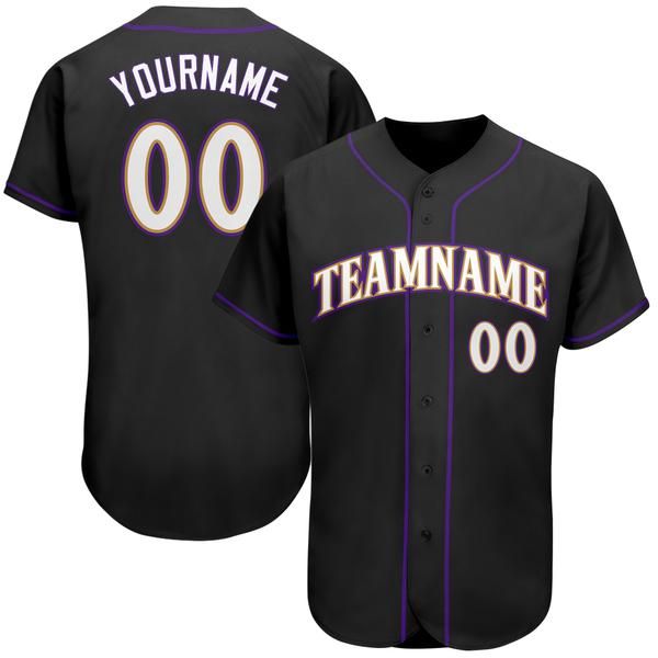 

custom black white-purple authentic baseball jersey, Blue;black
