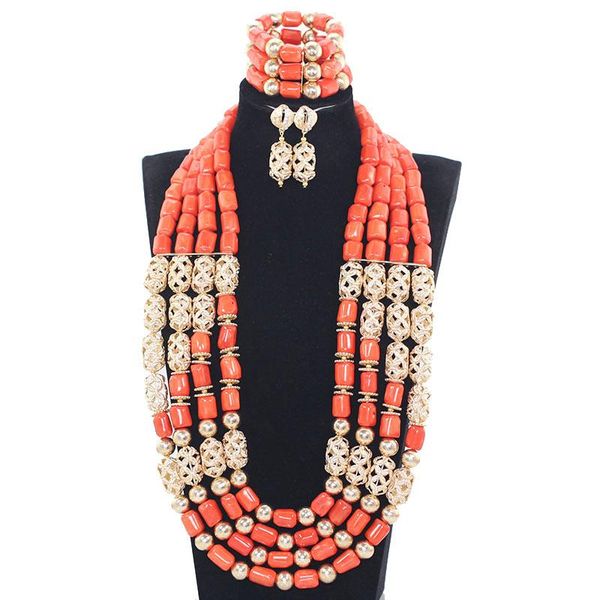 

earrings & necklace dhl luxury women costume coral beads wedding jewelry sets plated accessories cnr751, Silver