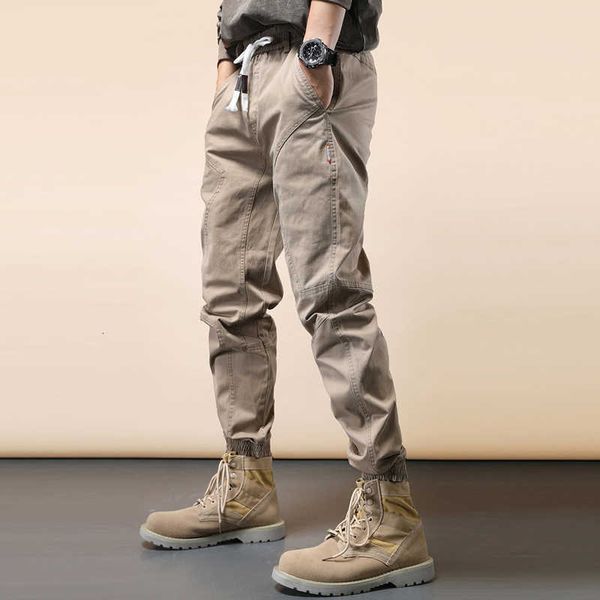 

men's jeans american streetwear fashion loose fit spliced designer casual ankle banded cargo pants overalls hip hop joggers 13ab, Blue