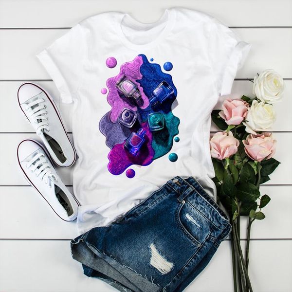 

and women fashion 3d mens t shirts fingernails paint beauty tshirts womens ladies graphic female tee clothing, White;black