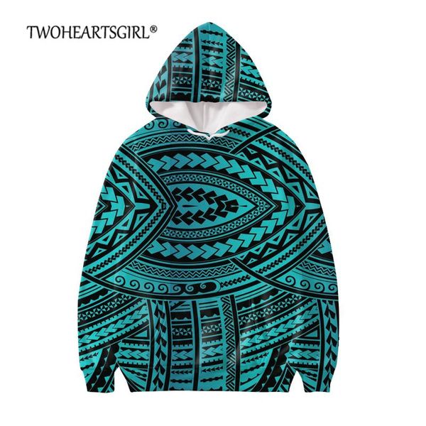 

women's hoodies & sweatshirts twoheartsgirl women polynesian style 3d printed stylishÂ hooded sweatshirt autumn hoodie for teenager, Black