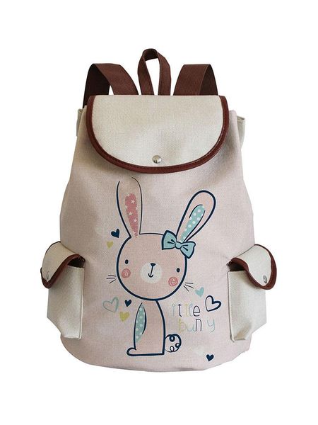 

backpack print handbag lovely animal drawstring cartoon fashion book bag eco reusable linen portable school