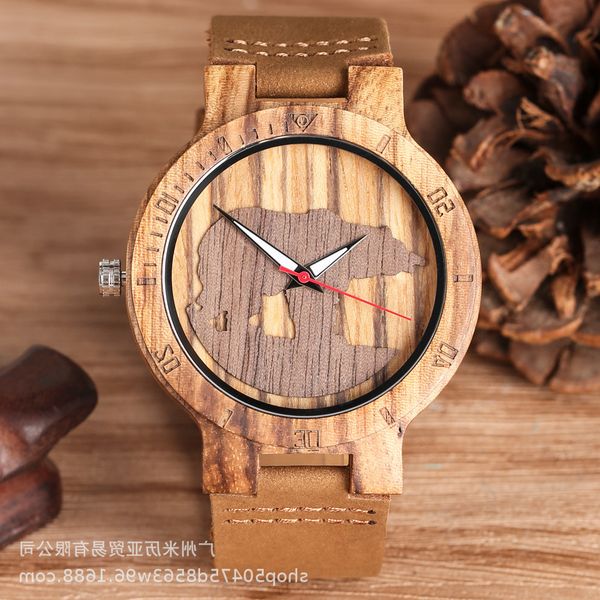 

new watch trend creative 3d polar bear literal men's, Slivery;brown