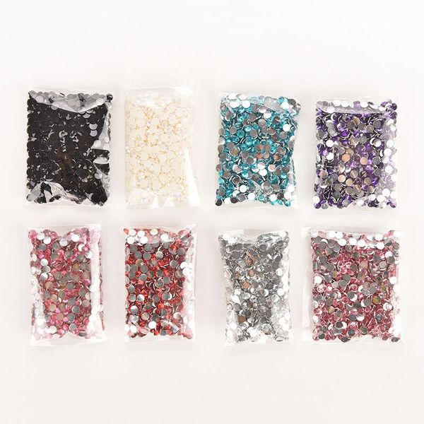 

nail art decorations 1000pcs crystal ab 14 facets resin round rhinestone tips beads makeup 4mm decoration tools stickers, Silver;gold