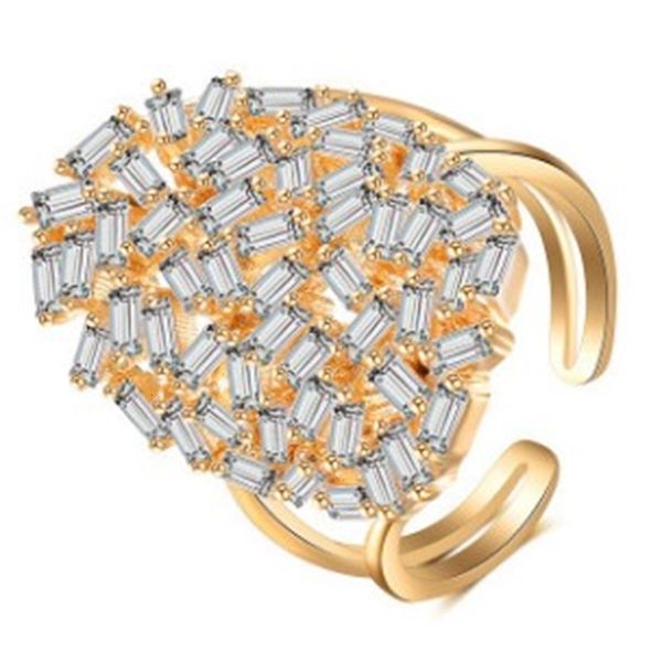 

low price 925 silver diamond crystal flower lady's ring open size (17.12