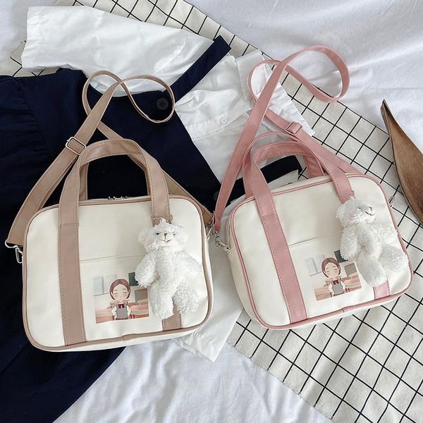 

evening bags japanese style casual canvas bag cute girl's hand college student's zipper single shoulder messenger women