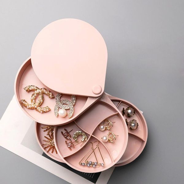 

creative rotating jewelry storage box multi-layer display storage box home dresser cosmetic