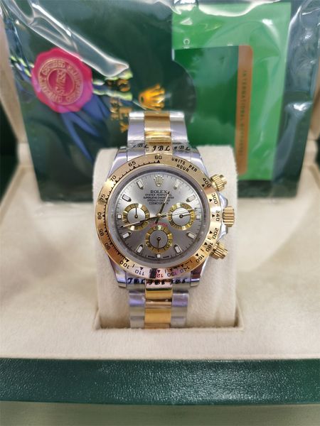 

with original box luxury automatic 2813 mechanical movement watch grey dial watches men 116508 116528 mens wristwatches, Slivery;brown