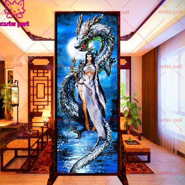 

diamond painting 5d dragon and fantasy fairy mosaic rhinestone kits handmade needlework diy embroidery puzzledecor large