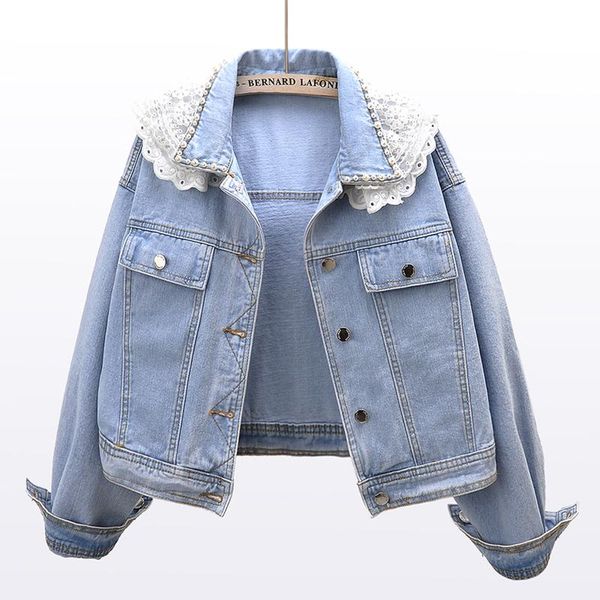 

women's jackets jeans coats women 2021 short casual denim coat autumn long sleeve jaqueta feminina chaquetas mujer jacket, Black;brown
