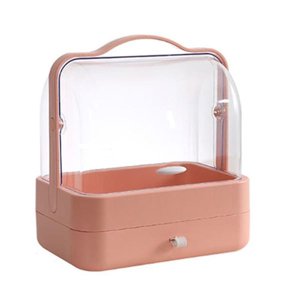 

bathroom storage & organization clamshell portable cosmetic box transparent dust-proof drawer skin care products debris rack