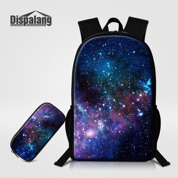 

backpack dispalang universe space with pencil cases children's school bag for primary 16 inch bookbag girls schoolbag