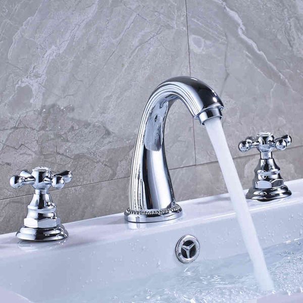 

bathroom sink faucets solid brass faucet double handles single spout mixer tap deck mount a4l2