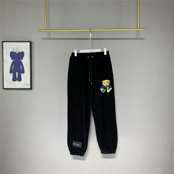 

2021 new embroidery bear we11done sweatpants men women welldone trousers harem pants mens hip hop clothing i3ua, Black