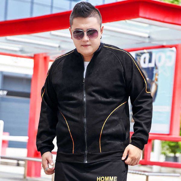 

large sweater plus plush men's plus fat autumn coat fat guy extra large fat man long sleeve xxxxxl, Black;brown