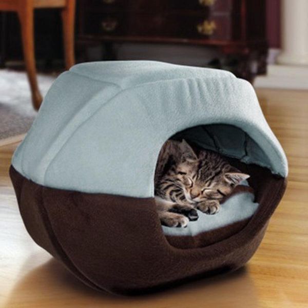 

winter cat dog bed house foldable soft warm animal puppy cave sleeping mat pad nest kennel pet supplies sdf-ship
