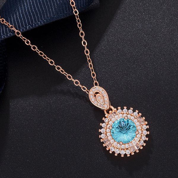 

set necklace diamond inlaid z 2 high carbon diamond rose gold pendant ring female, White