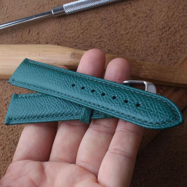 

watch bands genuine calfskin leather strap bracelet green lizard grain flexible durable watchbands for male female 14mm 16mm 18mm 20mm, Black;brown