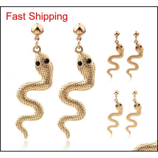 

new chrismas gift for girl lady snake earrings kit animal snake dangle earrings snake wave drop earrings for wom qylzbi beauty888, Golden