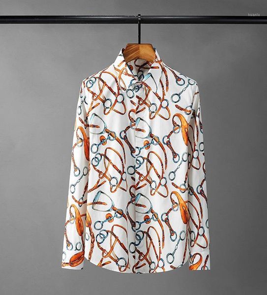 

men's casual shirts personality all printing mens luxury long sleeve party dress plus size 4xl slim fit man, White;black