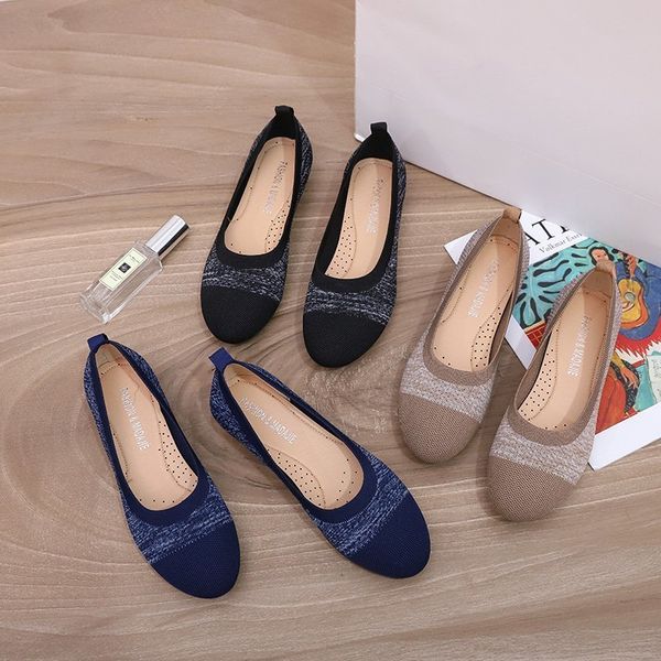 

dress shoes eoeodoit tÃªnis rasteirinhas de malha, novo sapato feminino, salto alto redondo, loafers, cores retalhos, primavera ivtg, Black