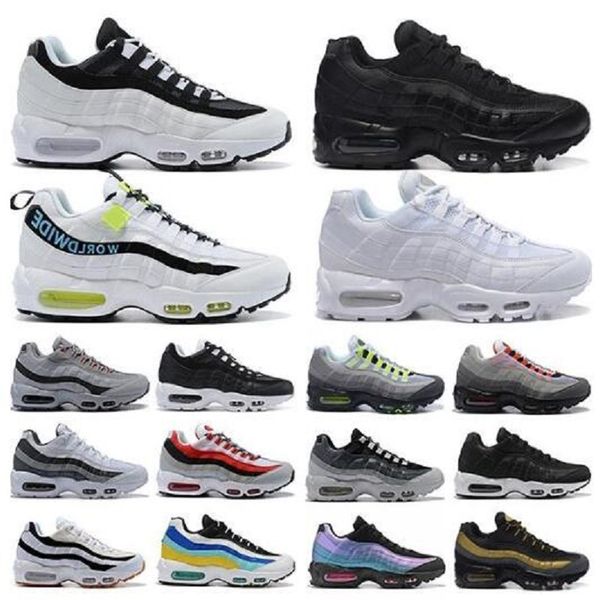 

cushion 95 men running shoes 95s triple black white laser fuchsia red orbit bred aqua neon mens trainers walking jogging sports sneakers